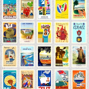 Set of 20 Israel Travel Postcards | Vintage Reproductions | Restored Holy Land Souvenir Collection