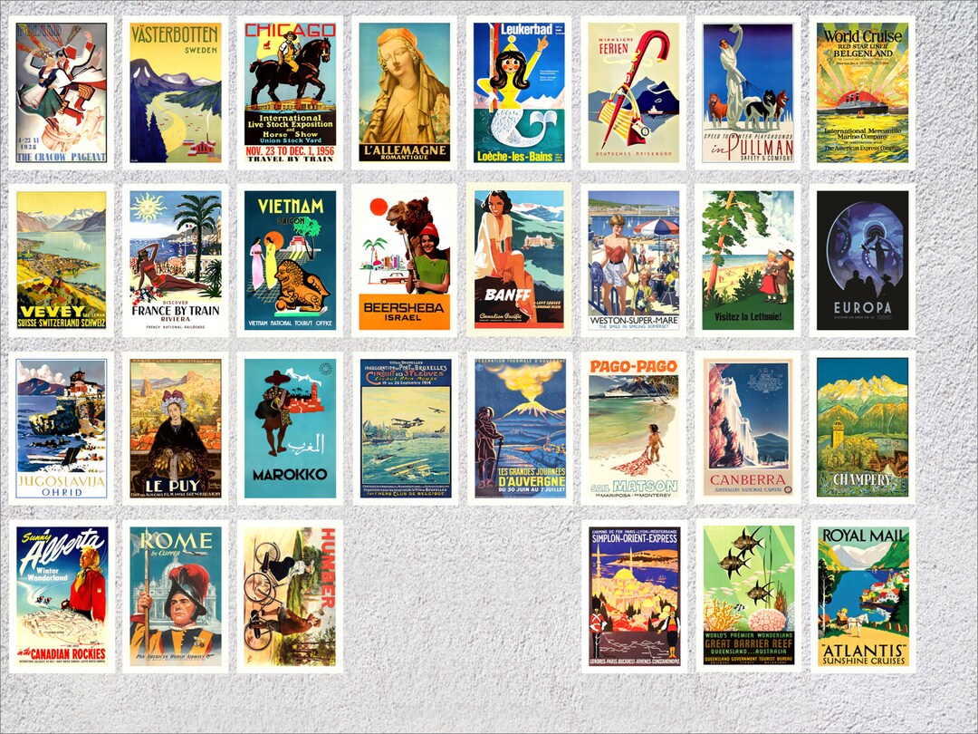LOT 1 - Postcards From Around the World - Vintage Travel Postcards Set ...