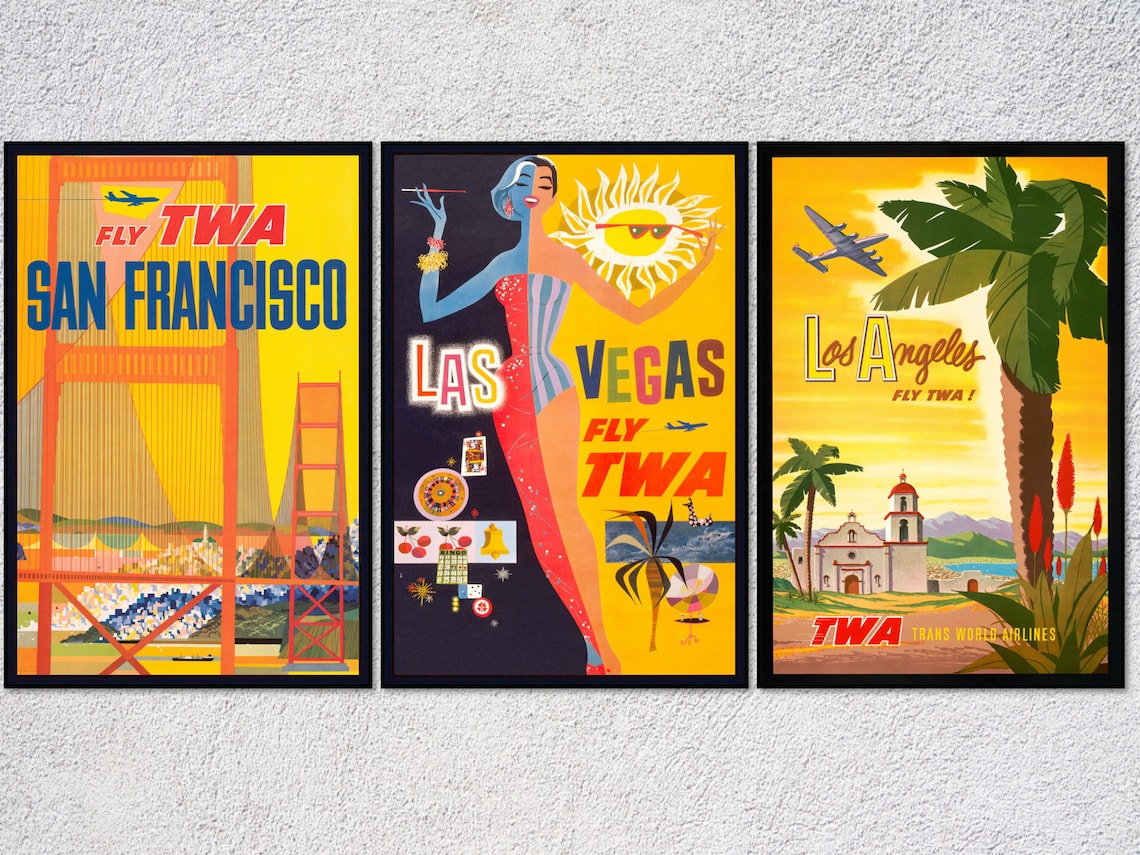PostersAndCo ™ Airlines TWA Egypte Rkcs-Poster/Reproduction HQ 40x60cm