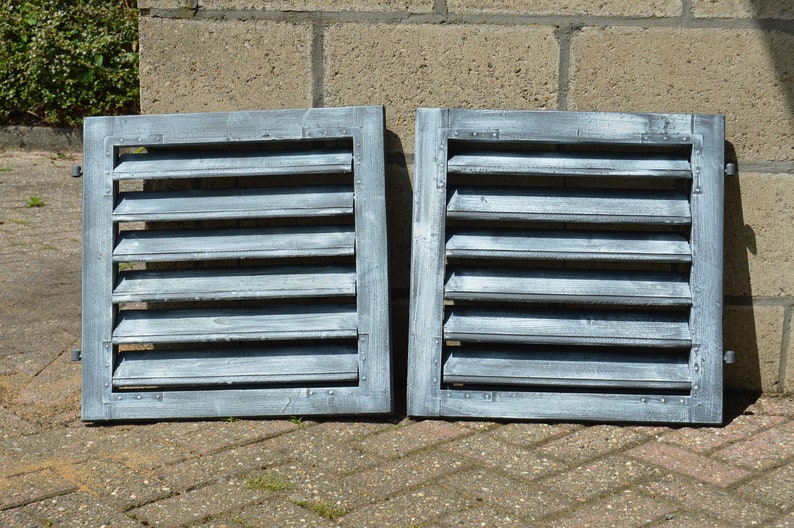 Pair of Old Vintage Mediterranean Window Shutters Wood Shutters Reclaimed wood Shutters Wall Hanging Wall Decor