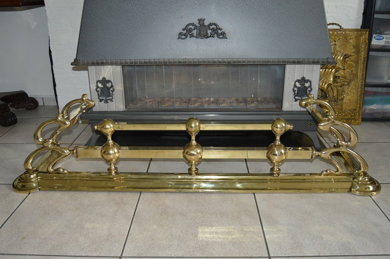 Stunning Antique Victorian Brass Fire Fender Home Decor Etsy