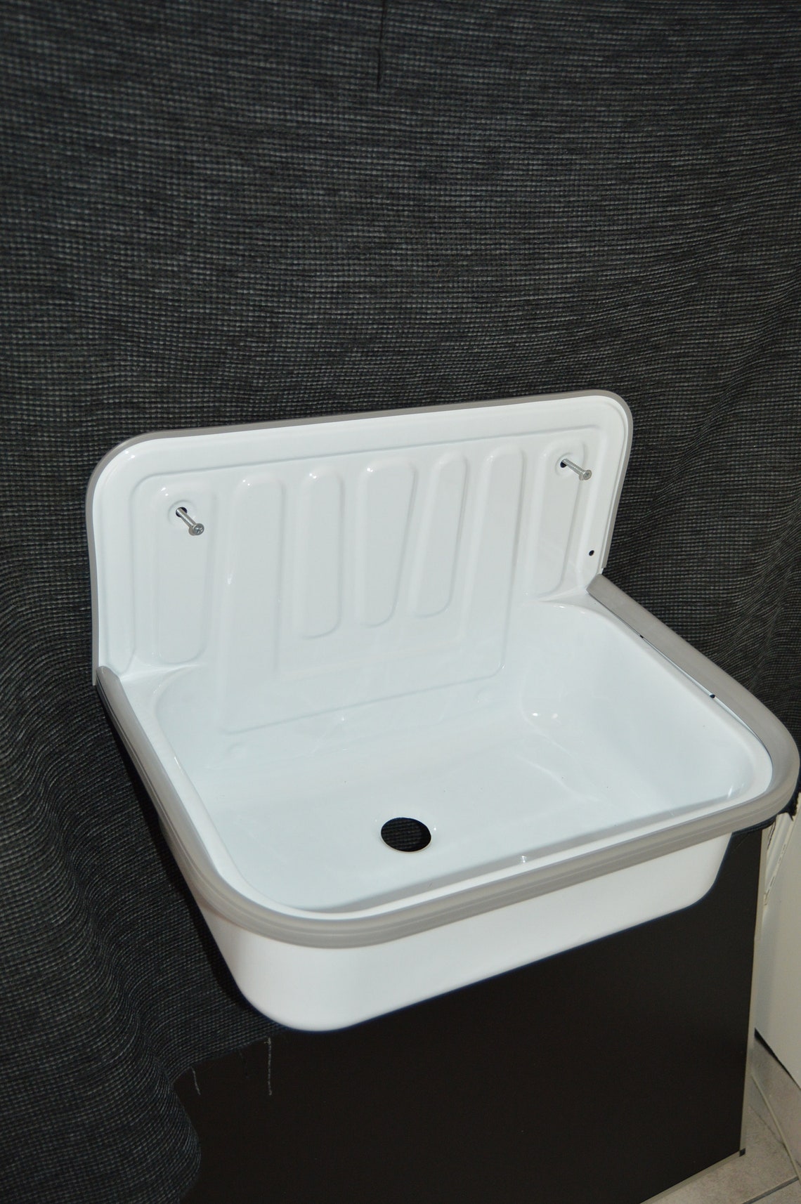 Vintage Enamel Sink Bathroom sink Wall Mounted Basins Sink Etsy