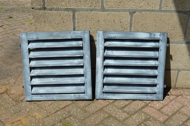 Pair of Old Vintage Mediterranean Window Shutters Wood Shutters Reclaimed wood Shutters Wall Hanging Wall Decor