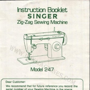 Máquina de Costura Singer 247, Download Instantâneo, Formato PDF, SR