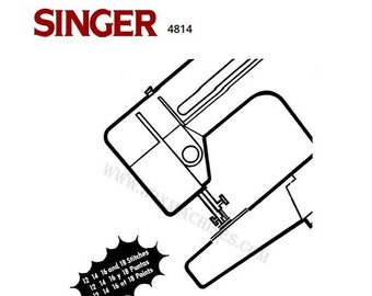 Manual de instrucciones de la máquina de coser Singer 4814 Guía del usuario, descarga instantánea, formato de archivo PDF, SR