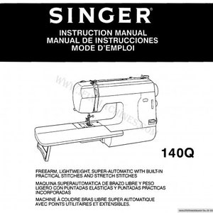 Singer Sewing Machine 140Q Instruction Manual, instant download, PDF file format, SR