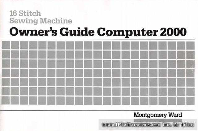 Montgomery Ward Computer 2000 sewing machine Instruction manual, Instant Download, PDF File Format, SR