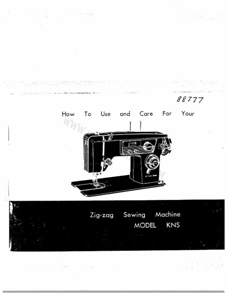 Deluxe Zig Zag Sewing Machine KNS Instruction Manual, Instant Download
