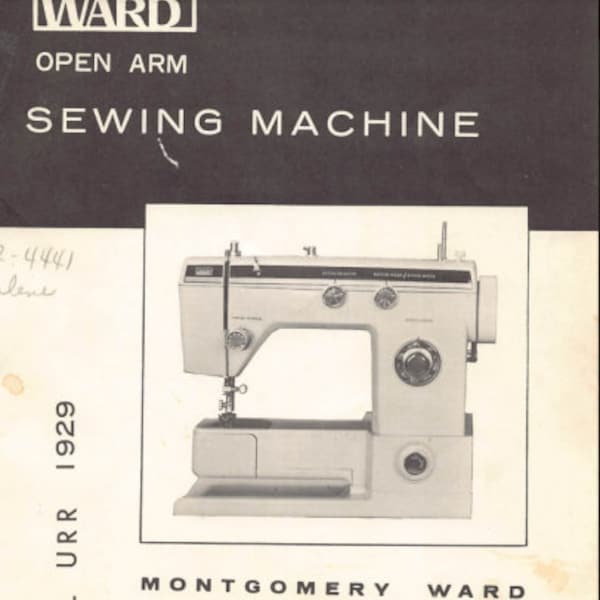 Montgomery Ward URR 1929 /  Sewing Machine Instruction Manual, Instant Download, PDF File Format, SR