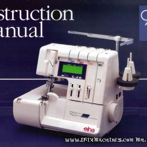 Manual de instrucciones de la máquina remalladora Elna 925 DCX Descarga instantánea Formato PDF SR