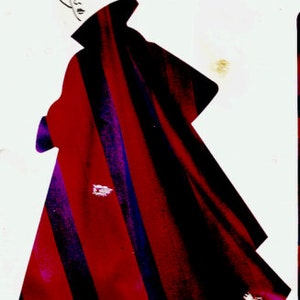 May include: A vintage handbook for an overedge sewing machine, models 523M, 524N and 526. The cover features a black and white illustration of a woman wearing a red and purple striped coat.