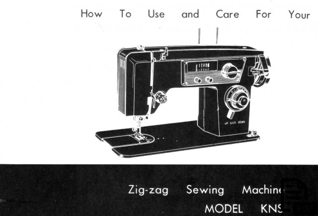 Deluxe Zig Zag Sewing Machine KNS Instruction Manual, Instant Download