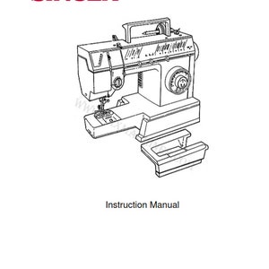 Könnte beinhalten: Technische Illustration einer Singer 4530 Nähmaschine. Das Bild zeigt die Komponenten der Maschine, einschließlich Zifferblätter, Hebel und einer Nadel. Das Singer-Logo ist rot, und die Modellnummer ist schwarz. Der Text "Instruction Manual" steht darunter.