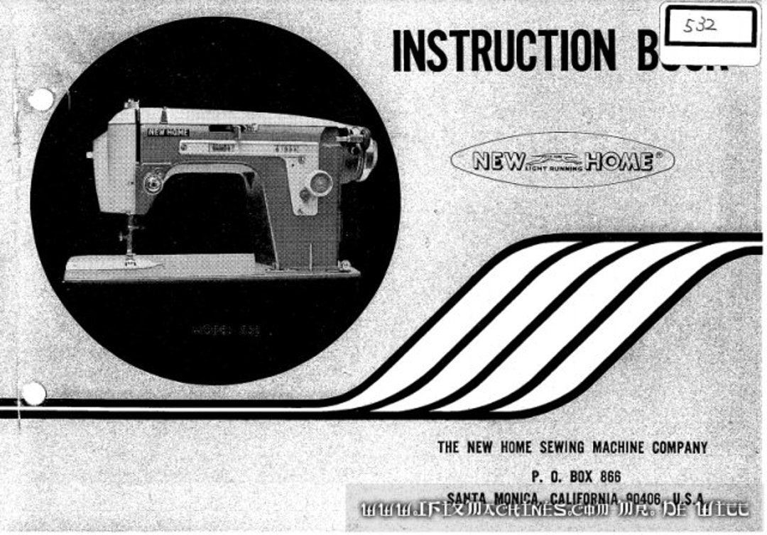 New Home 532 the Double Duty Instruction Manual Instant Download PDF SR