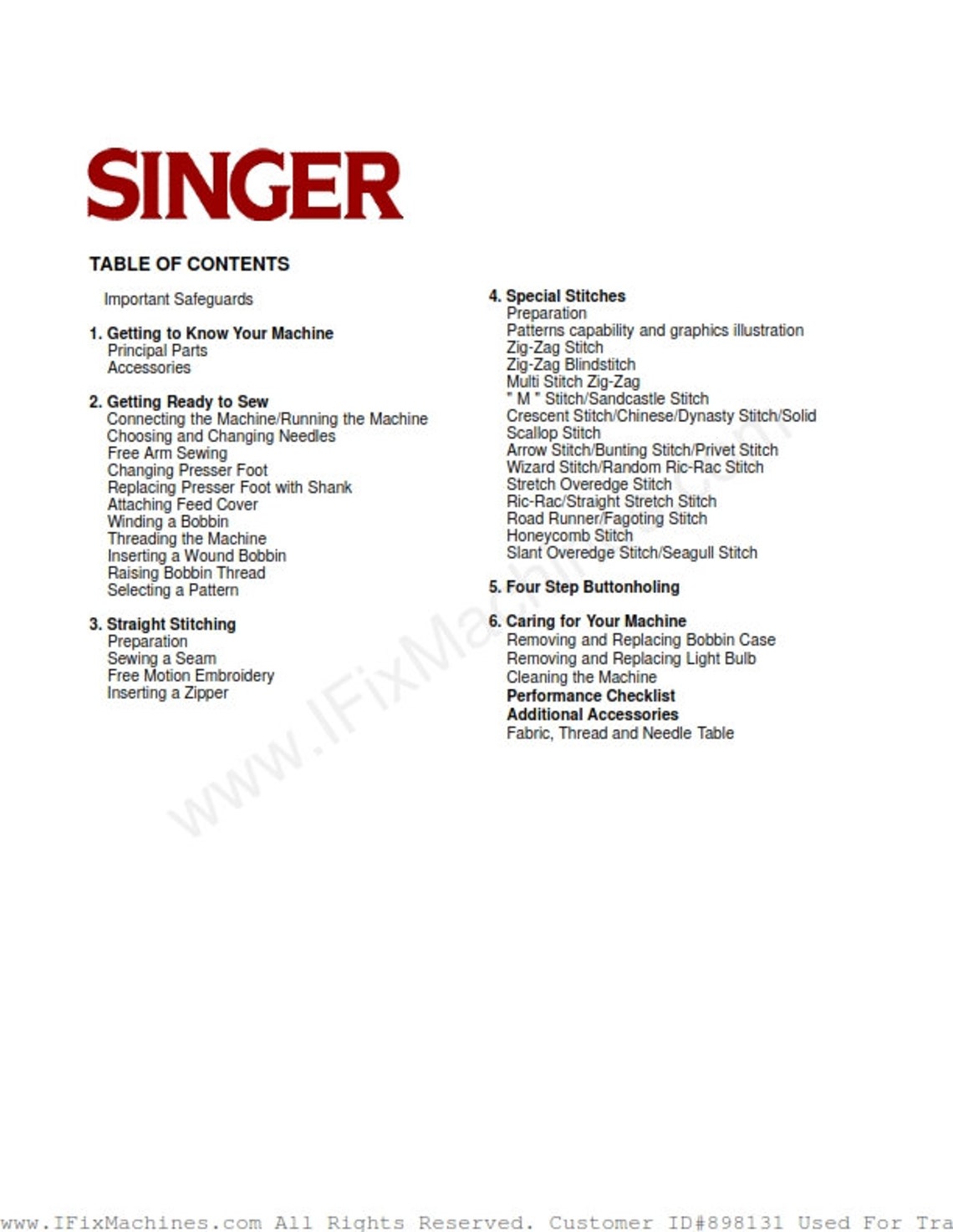 Singer Sewing Machine Model 4562 Instructoin Manual PDF Etsy