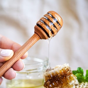 Fdit 50pcs/set Household Wood Portable Mini Jam-Honey Dipper Jar