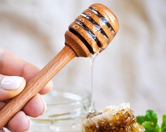Oak Wood Honey Dipper, Personolized Honey Spoon, Kitchen Tool, Honey Lover Gift, Valentines Engraved Gift Wood Honeycomb Stick, Kitchen Gift