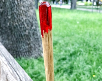 Personalized Red Wine Hairpin for Women, Long Hair Stick, Wooden Hair Accessories, Hair Stick, Resin Hair Fork, Christmas Gift