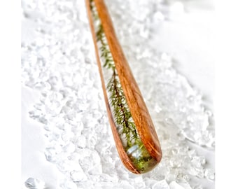 Épingle à cheveux fleurs, fourche en bois, épingle à cheveux en bois de résine, accessoires pour cheveux faits main, barrette à cheveux personnalisée, cadeau de Noël