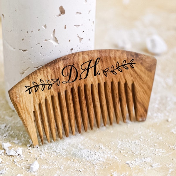 Personalised Hair Comb, Oak Wood Comb, Engraved Wood Comb, Hand Made Hair Accessories, Gift for Women, Fathers Day Gift, Custom Hair Comb