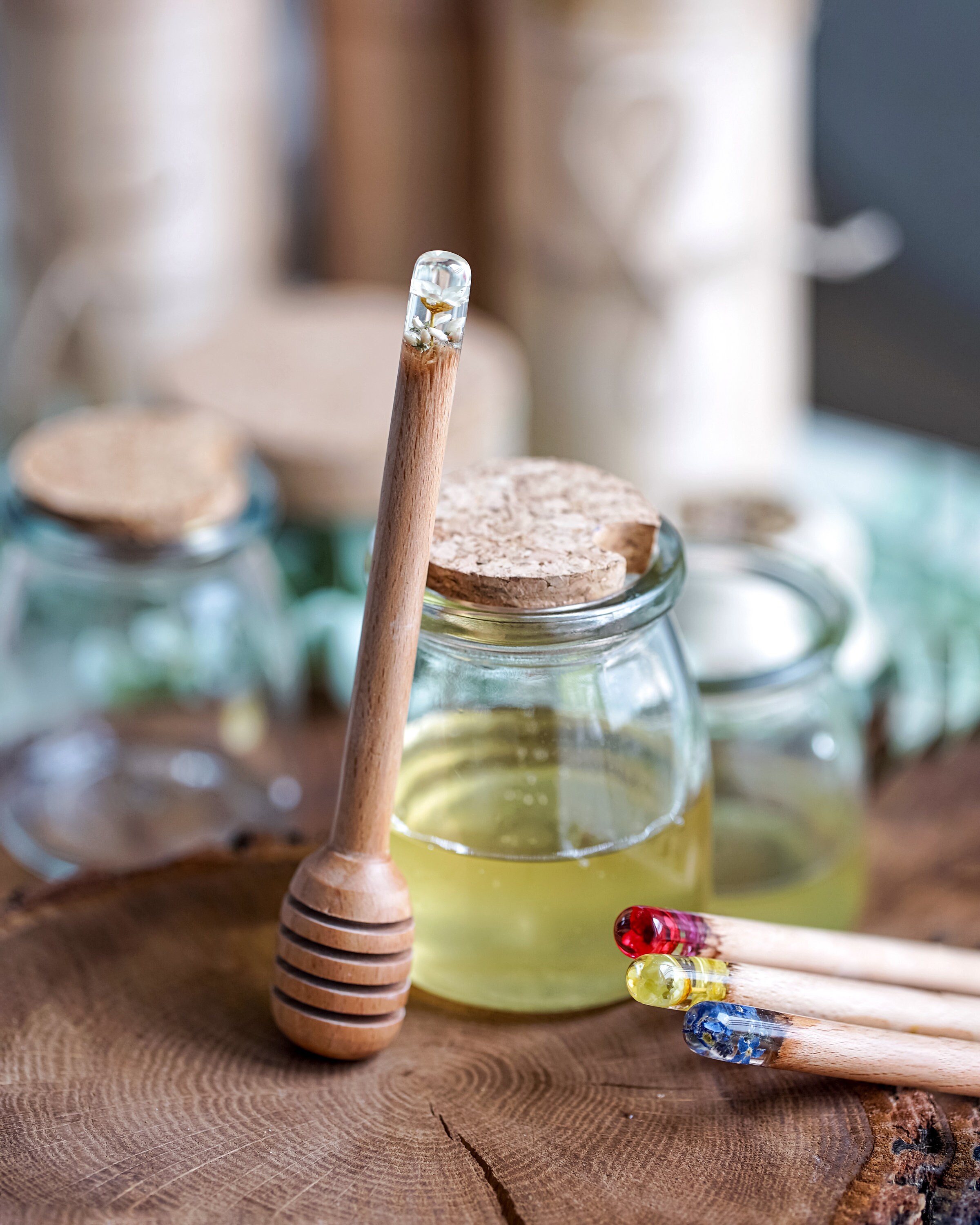 Dipper Unique Personalized Honey Dipper With Flowers, Honey Jar, Gift Wedding Set ...