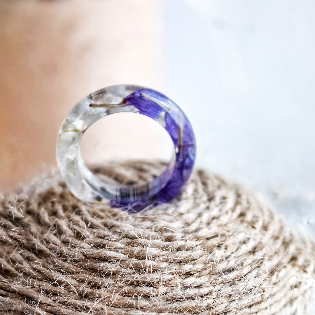 Resin Ring With Real Flowers, Nature Flower Ring, Resin Rings for Women ...