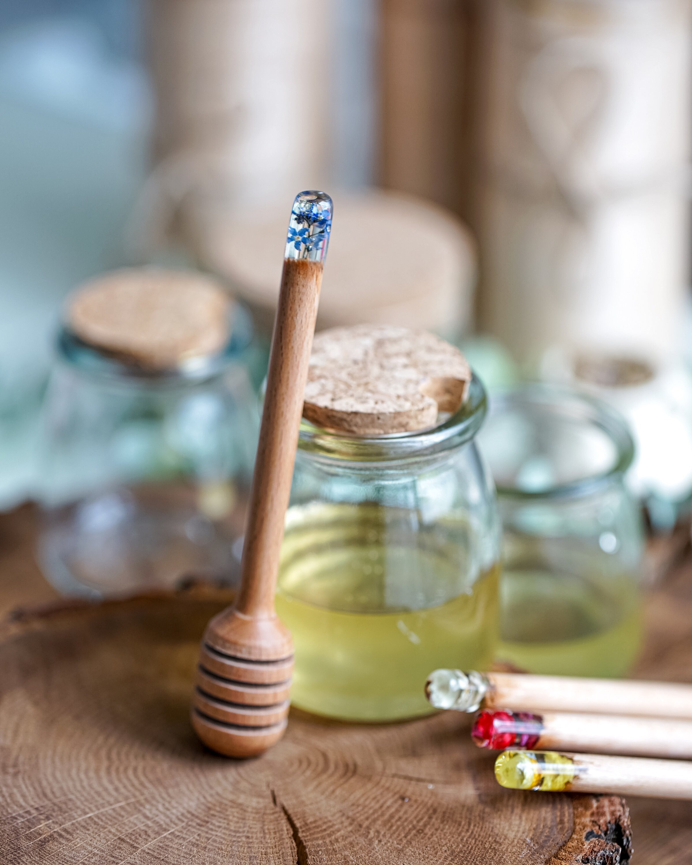 Dipper Unique Personalized Honey Dipper With Flowers, Honey Jar, Gift Wedding Set ...