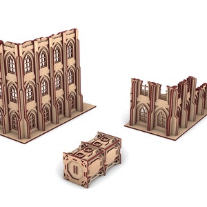 Conjunto de terreno WTC, arquivos cortados a laser, SVG, ai, pdf, cenário mdf, terreno de jogo de guerra, 3 mm