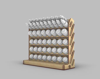 Citadel and Vallejo Paint Rack with Tray laser cutting file for 3mm and 1/8 Inch material, SVG, PDF, Ai