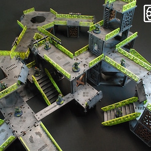 Pliki cięte laserowo dla Sectorplex, 3 mm, Teren Sci Fi, Teren cięty laserowo, Teren Industrial Wargame, svg, pdf, ai, dxf
