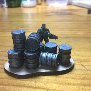 Barrels Laser Cut File, Laser cut terrain files, Scatter Terrain, 3mm, 28mm Wargaming