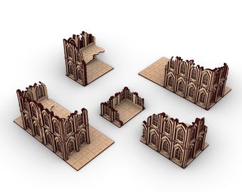 Tournament Terrain Set Laser Cut Files, SVG, ai, pdf, mdf scenery,  Wargame Terrain, 3mm
