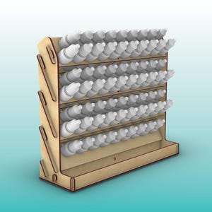 Vallejo & Army Painter Paint Rack com bandeja arquivo de corte a laser para material de 3 mm e 1/8 de polegada, SVG, PDF, Ai