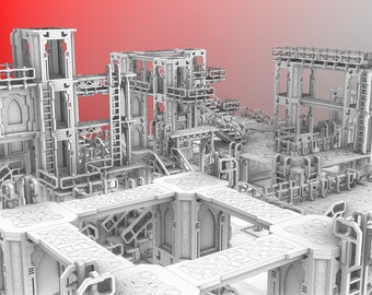 Sector Necropolis Laser Cut Files, svg, ai, pdf, Laser cut terrain, scifi scenery, 3mm, 28mm industrial wargaming