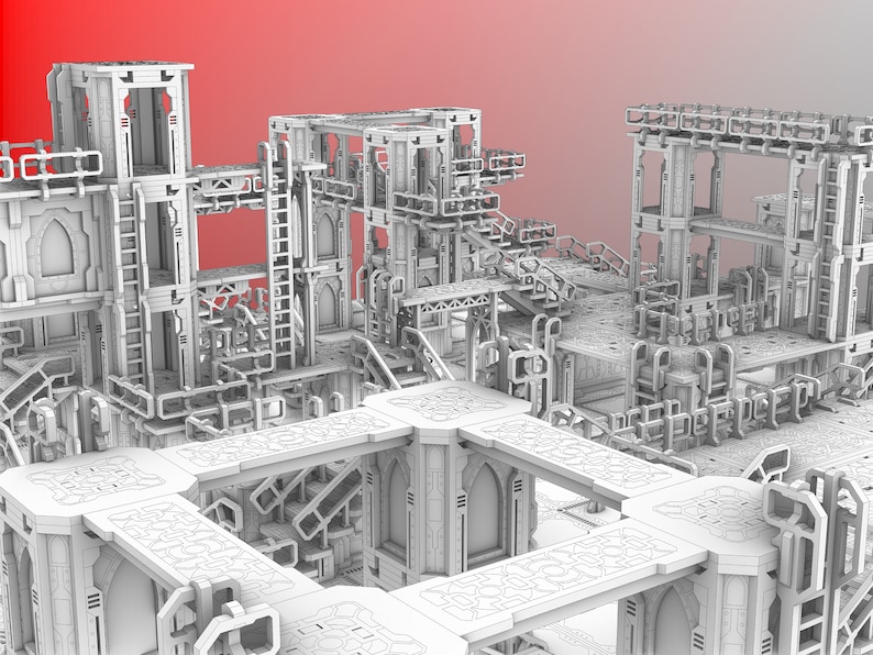 Sector Necropolis Laser Cut Files, Svg, Ai, Pdf, Laser Cut Terrain, 40k