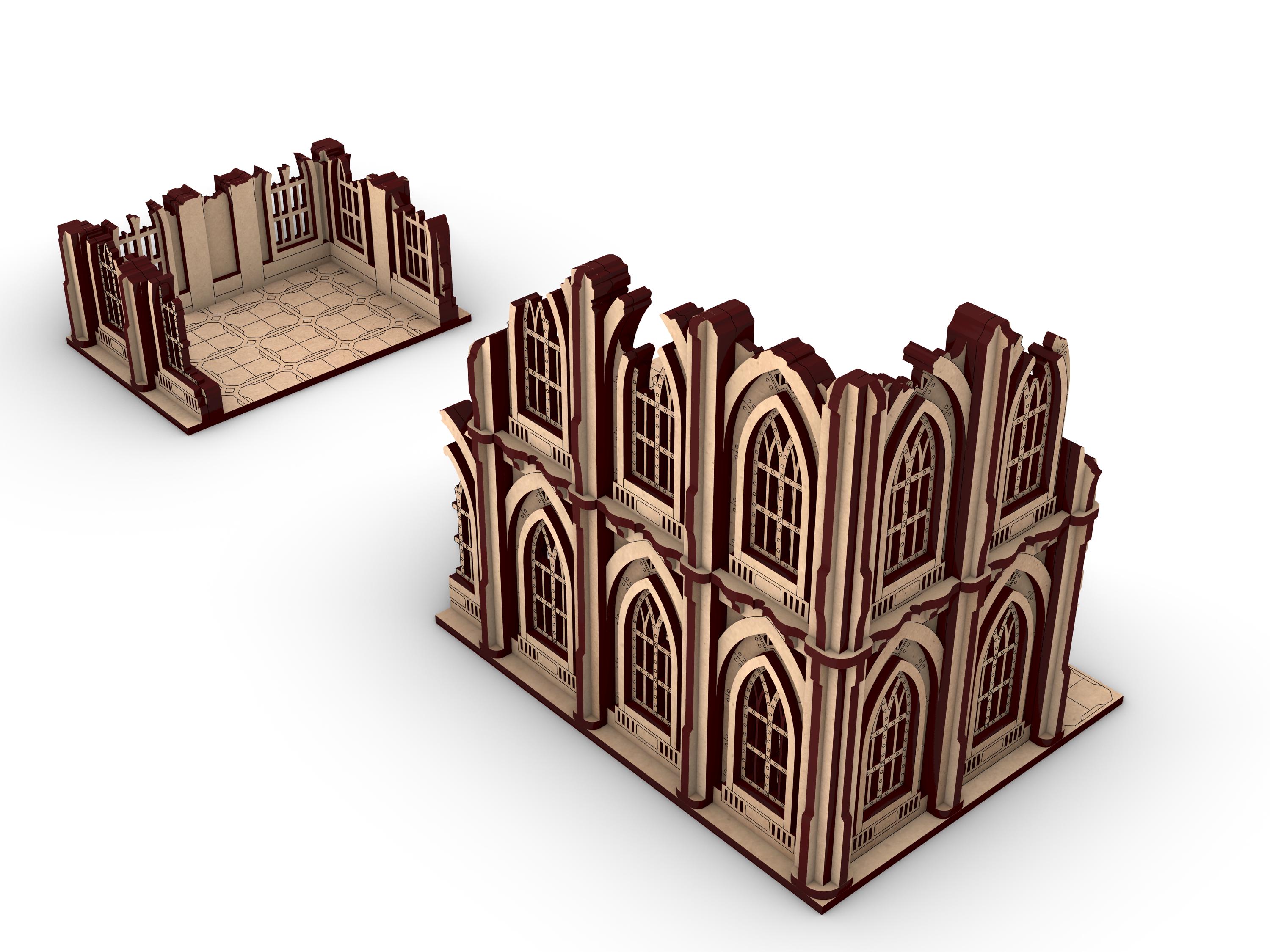 Tournament Terrain Buildings 4 & 5 Laser Cut Files, SVG, ai, pdf, mdf scenery,  Wargame Terrain, 3mm