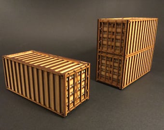 Shipping Container Laser Cut File, SVG, Scatter Terrain, Infinity, Wargame Scenery, 2mm, 3mm, ai, pdf