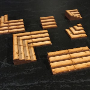 Dungeon Terrain Laser Cut files, Stairs Add On, SVG, Glowforge, Dungeons and Dragons, Modular Dungeon, DnD, 3mm, svg, ai, pdf