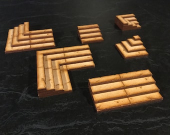 Archivos cortados con láser para terreno de mazmorra, complemento de escaleras, SVG, Glowforge, Dungeons and Dragons, mazmorra modular, DnD, 3 mm, SVG, AI, PDF