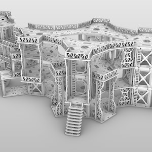 Rozszerzenie Triangular Tower dla The Sectorplex, pliki Laser Cut, svg, ai, pdf, teren wycinany laserowo, sceneria scifi, teren mdf, gry wojenne 28 mm