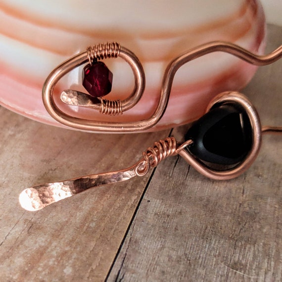 Pair Of Twisty Copper Hair Pins Hair Forks Hair Sticks Etsy