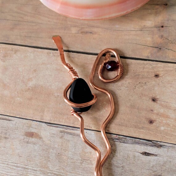 Pair Of Twisty Copper Hair Pins Hair Forks Hair Sticks Etsy