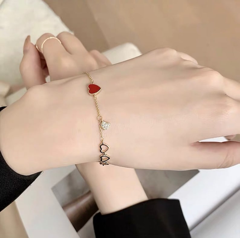 ladies heart shape Temperament love crystal bracelet,heart bracelet,chain bracelet,love bracelet