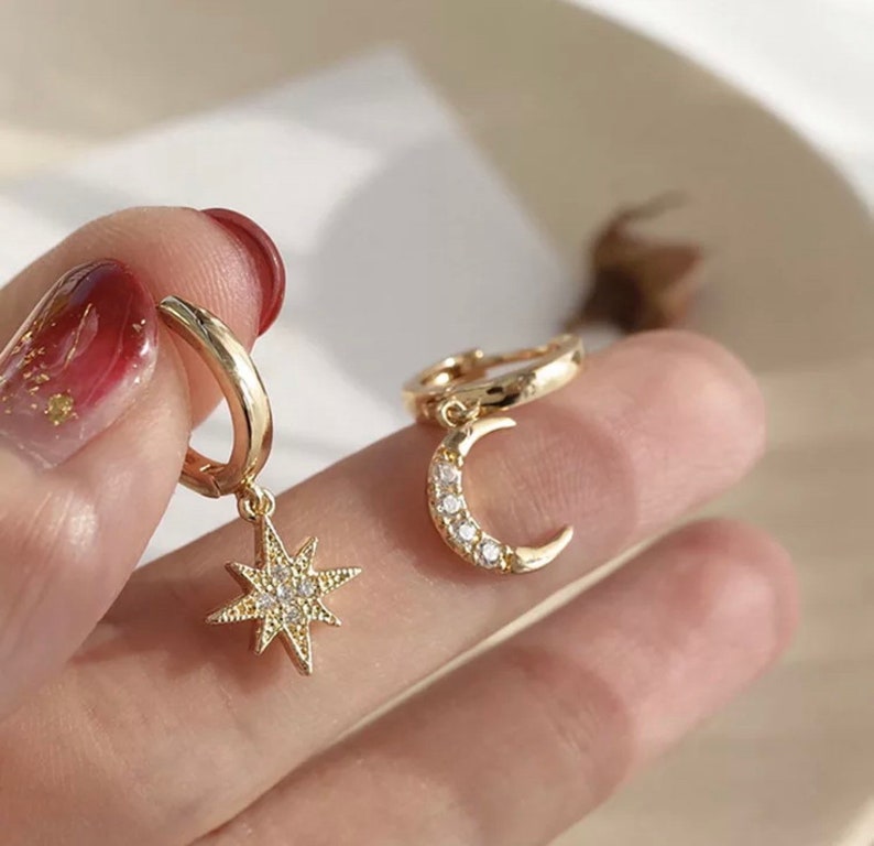 Sun moon star earring set Clearance