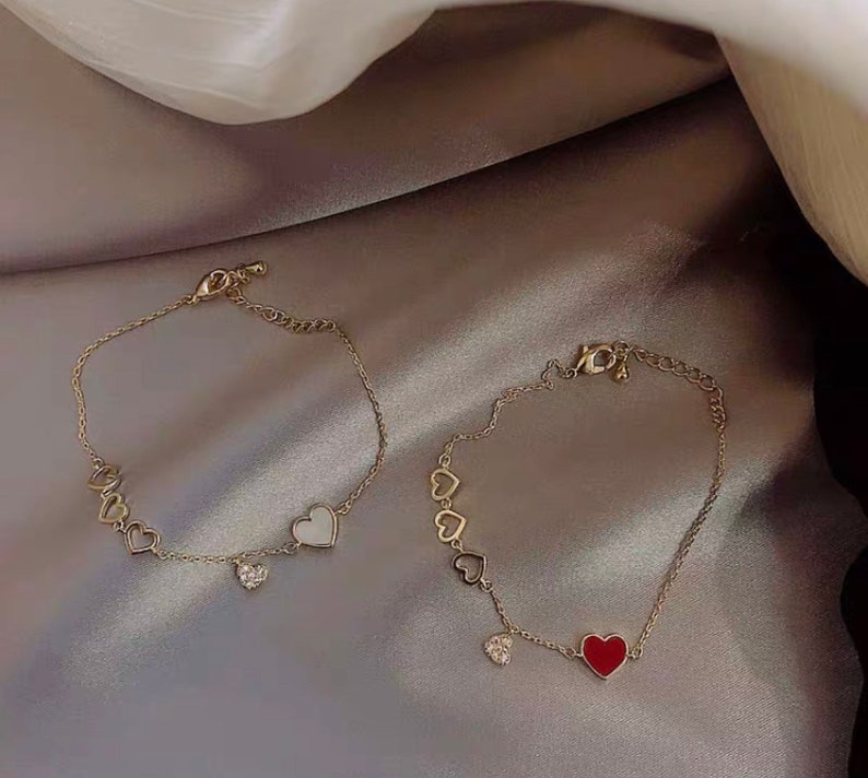 ladies heart shape Temperament love crystal bracelet,heart bracelet,chain bracelet,love bracelet