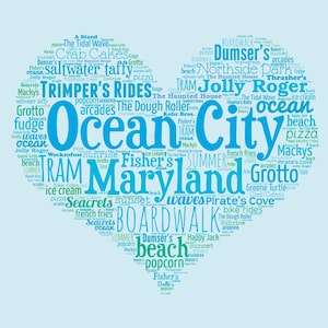 A Day in Ocean City, MD - Matted 11x14&quot; Art Print