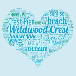 A Day in Wildwood Crest, NJ - Matted Art Print (11x14&quot; or 16x20&quot;)