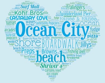A Day in Ocean City, NJ - Art Print - 11x14" Matted