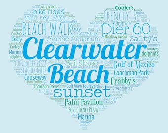 A Day in Clearwater Beach, FL - Matted 11x14" Art Print