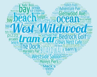 A Day in West Wildwood, NJ - Matted 11x14" Art Print